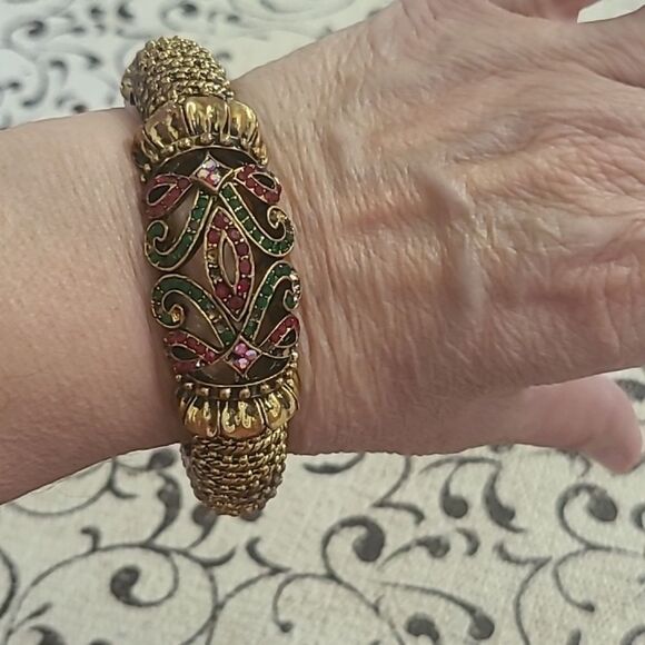 Elegant Gold and Multicolor Bangle Bracelet - Picture 8 of 8